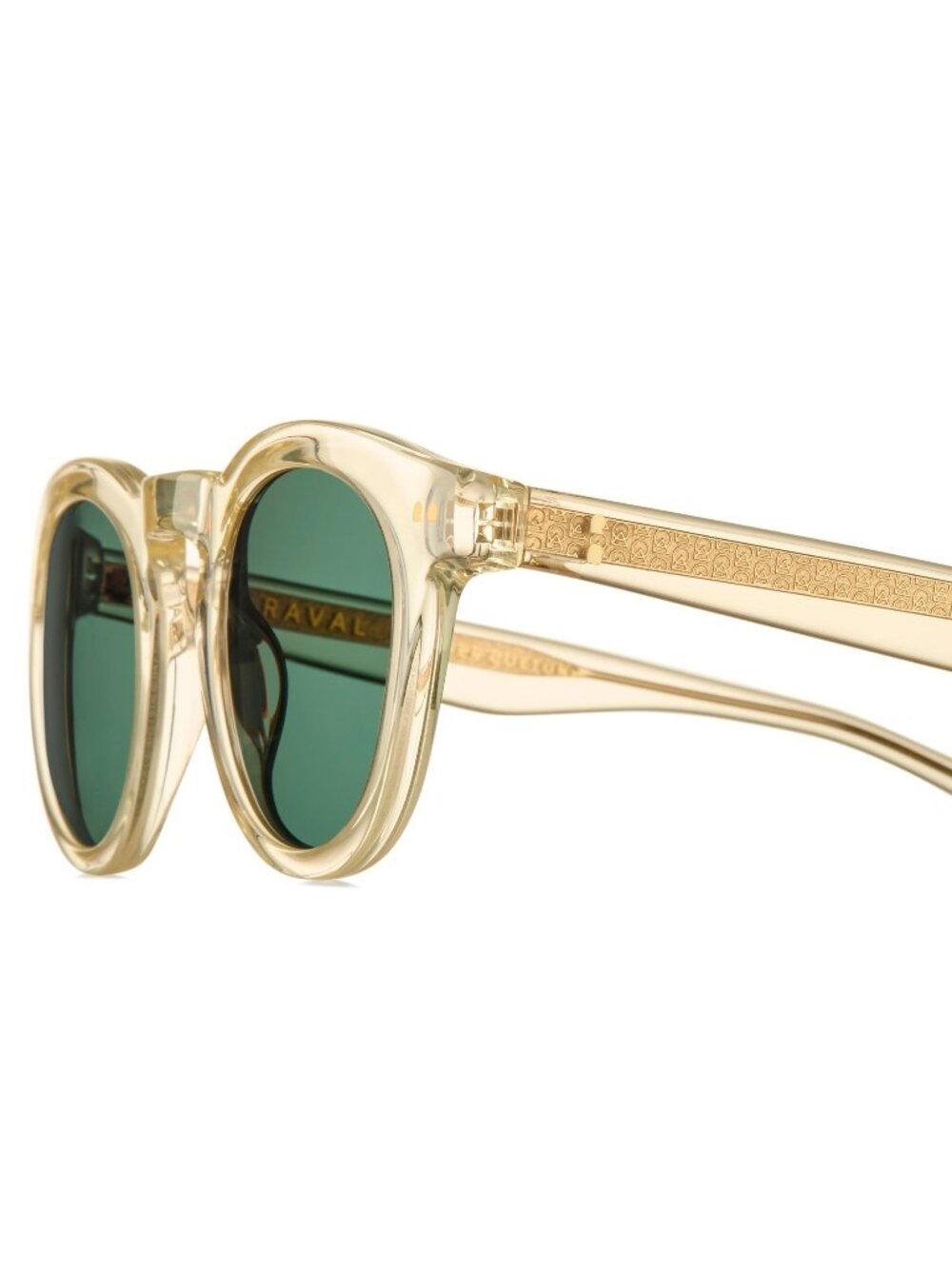 New Raval Eyewear Men's Sunglasses Transparent Square Green Lens Acetate Frame